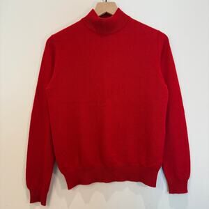VTG Cashmere Sweater Women's S Mock Neck Red 100% Cashmere Charter Club Vintage